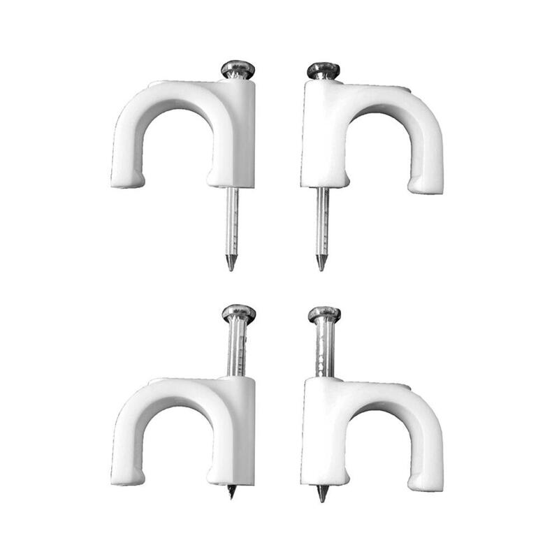Pack De 2 Unidades - Grapa Para Cable Manguera Tubular 2 X 2,5 Mm N°08, Blanca, Caja 100 Uds