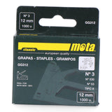 Pack De 2 Unidades - Grapas Número 3 De 12mm 1000 Unid. Espesor 0,7mm Gg312 Mota