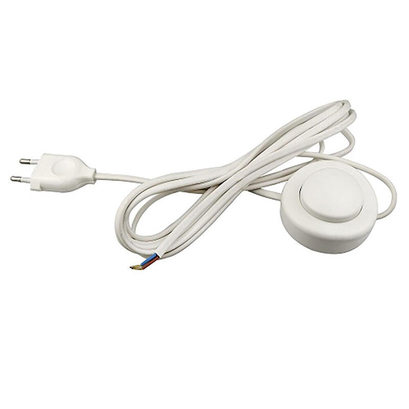 Pack De 2 Unidades - Interruptor Eléctrico De Pié Con Cable, 2,5 A 250 V, 3 M, Blanco