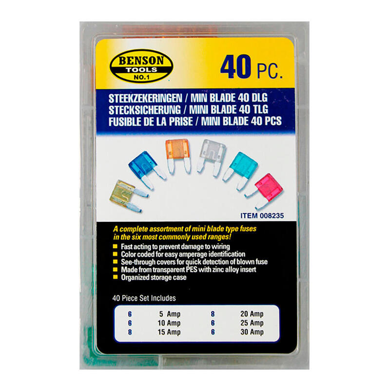 Pack De 2 Unidades - Juego 40 Mini Fusibles Para Coche