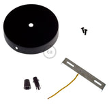 Pack De 2 Unidades - Kit Florón Metal Ø120 X 25 Mm, Agujero Central De 10 Mm, Con Prensaestopa Plástico, Negro Mate
