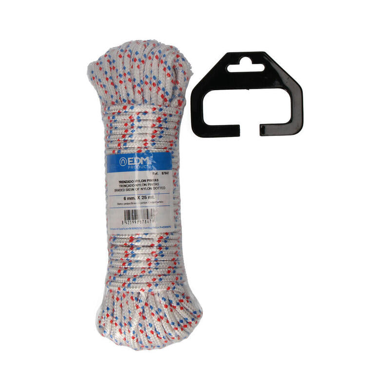 Pack De 2 Unidades - Madeja Trenzado Nylon 25m Blanco Pintas Edm