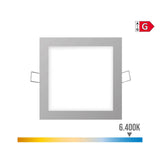 Pack De 2 Unidades - Mini Downlight Led Empotrable Cuadrado 6w 6400k Luz Fria. Color Cromo 11,7x11,7cm Edm