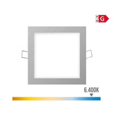 Pack De 2 Unidades - Mini Downlight Led Empotrable Cuadrado 6w 6400k Luz Fria. Color Cromo 11,7x11,7cm Edm