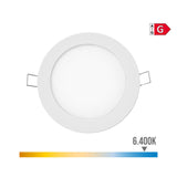 Pack De 2 Unidades - Mini Downlight Led Empotrable Redondo 6w 6400k Luz Fria. Color Blanco Ø11,7cm Edm