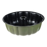 Pack De 2 Unidades - Molde Redondo De Acero Al Carbono, Para Horno, Experto, Verde Oliva, Ø25,5 X 8 Cm