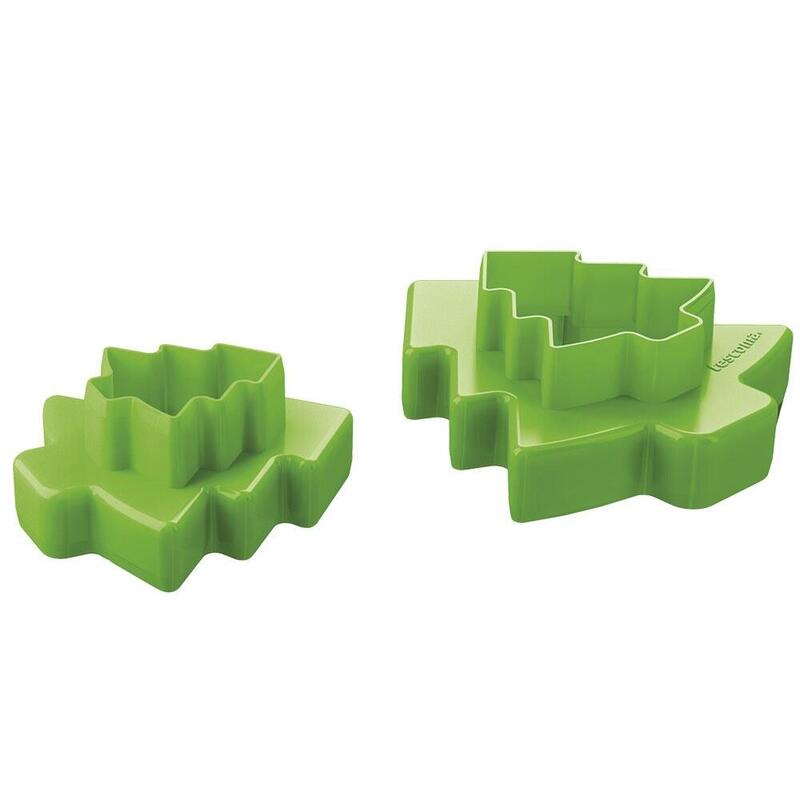 Pack De 2 Unidades - Moldes Cortadores Dobles En Forma De Árbol De Navidad, Delícia, 2 Piezas (4 Tamaños)