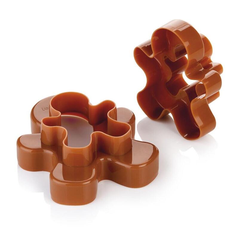Pack De 2 Unidades - Moldes Cortadores Dobles En Forma De Muñeco De Jengibre, Delícia, 2 Piezas (4 Tamaños)