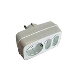 Pack De 2 Unidades - Multiconector Triple Mixto: 2 X 2p (10 A) + 2p + T (16 A) 250 V Blanco (Retractilado)