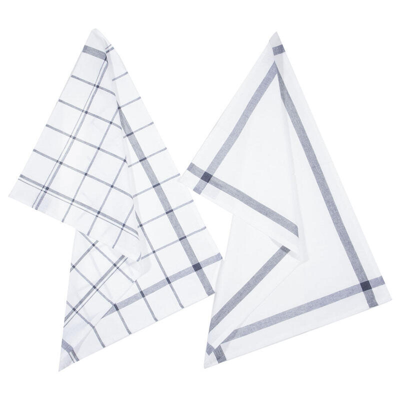 Pack De 2 Unidades - Pack 2 Trapos De Cocina Modelo Cuadros Azules 45x70cm