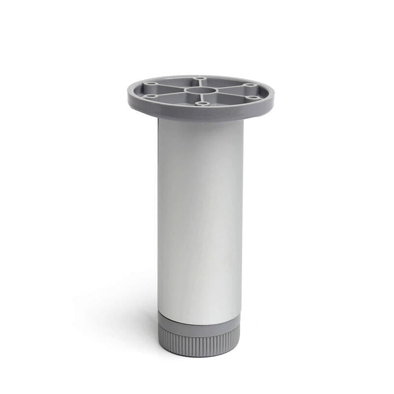 Pack De 2 Unidades - Pata Cilíndrica De Aluminio En Color Anodizado Mate Mod.405. Dimensioones Ø3,9x15cm Rei