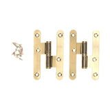 Pack De 2 Unidades - Pernio Sin Remate Pn04 Derecha 100x58mm Latón Satinado