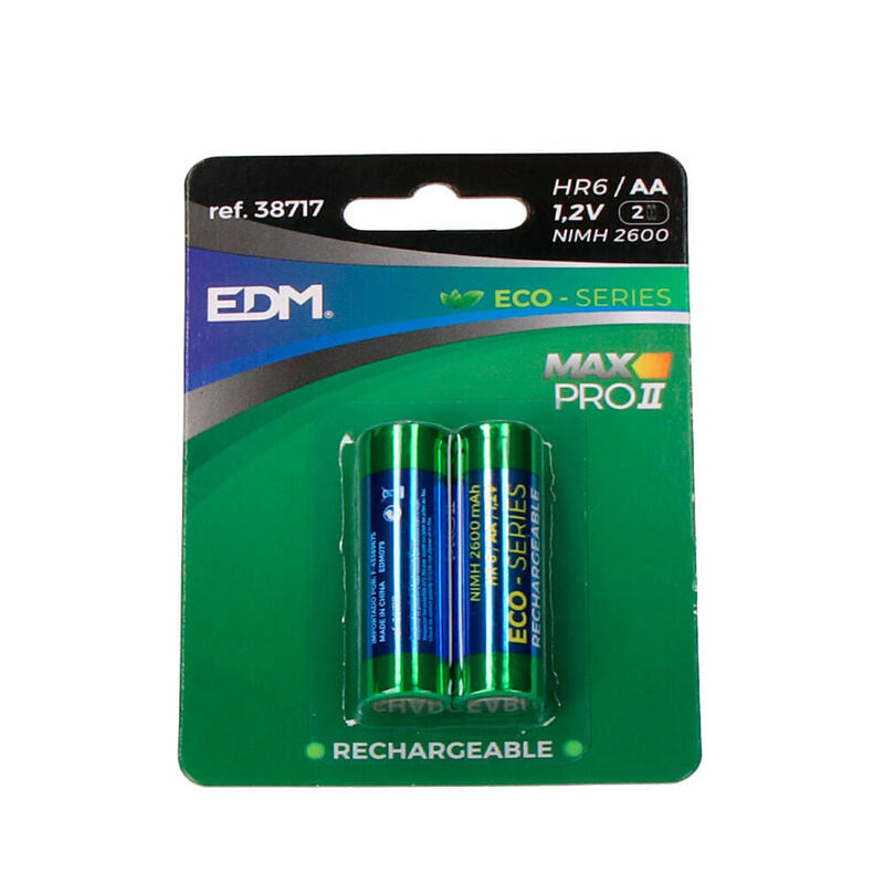 Pack De 2 Unidades - Pila Recargable Eco-Series Aa - Hr6 2600 Ma, Ø14,5 X 50,5 Mm, 4 Uds