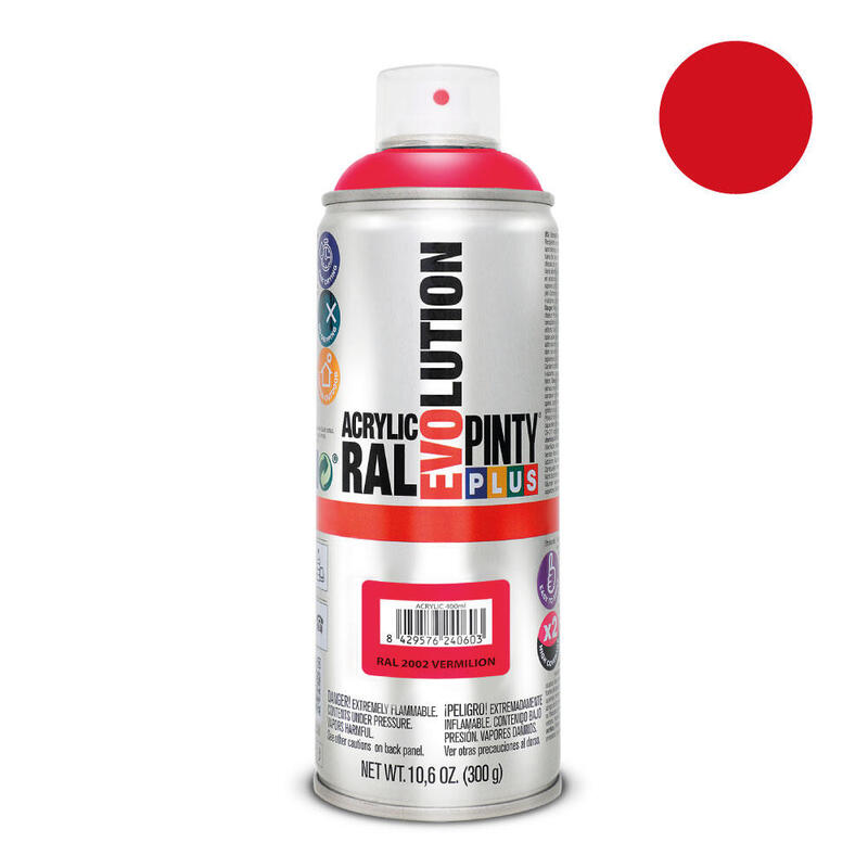 Pack De 2 Unidades - Pintura En Spray Pintyplus Evolution 520cc Ral 2002 Naranja Sanguíneo