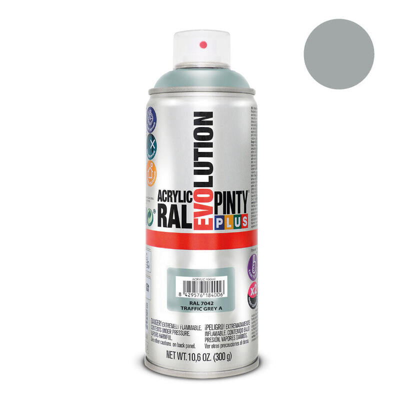Pack De 2 Unidades - Pintura En Spray Pintyplus Evolution 520cc Ral 7042 Gris Tráfico