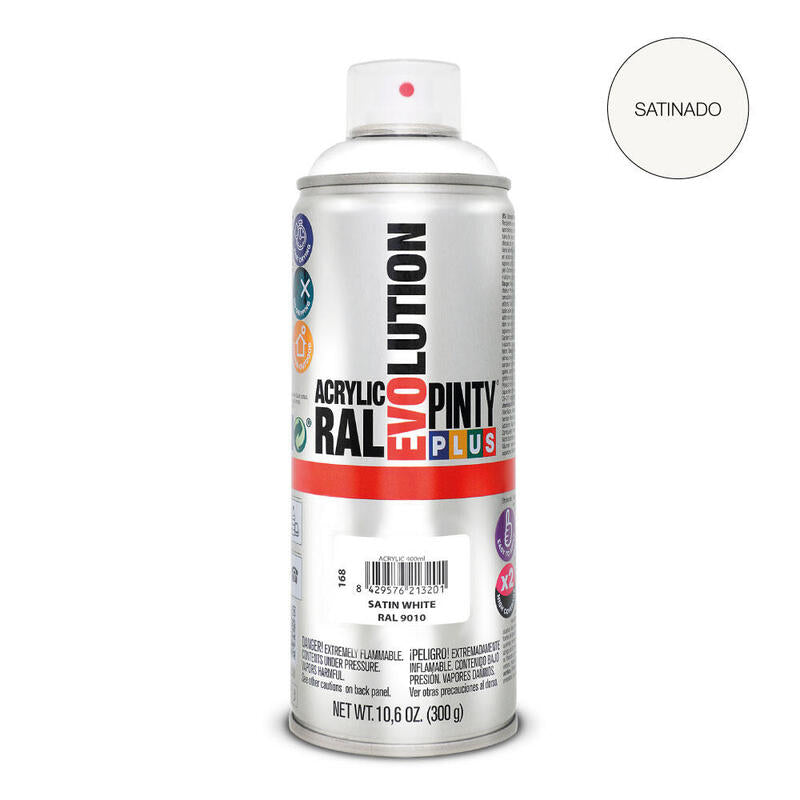Pack De 2 Unidades - Pintura En Spray Pintyplus Evolution 520cc Ral 9010 Blanco Puro Satinado