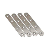 Pack De 2 Unidades - Placa Recta Unión Plc14, Acero Inoxidable, 100 X 19 X 2 Mm. 4 Unidades