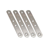 Pack De 2 Unidades - Placa Recta Unión Plc14, Acero Inoxidable, 120 X 19 X 2 Mm. 4 Unidades