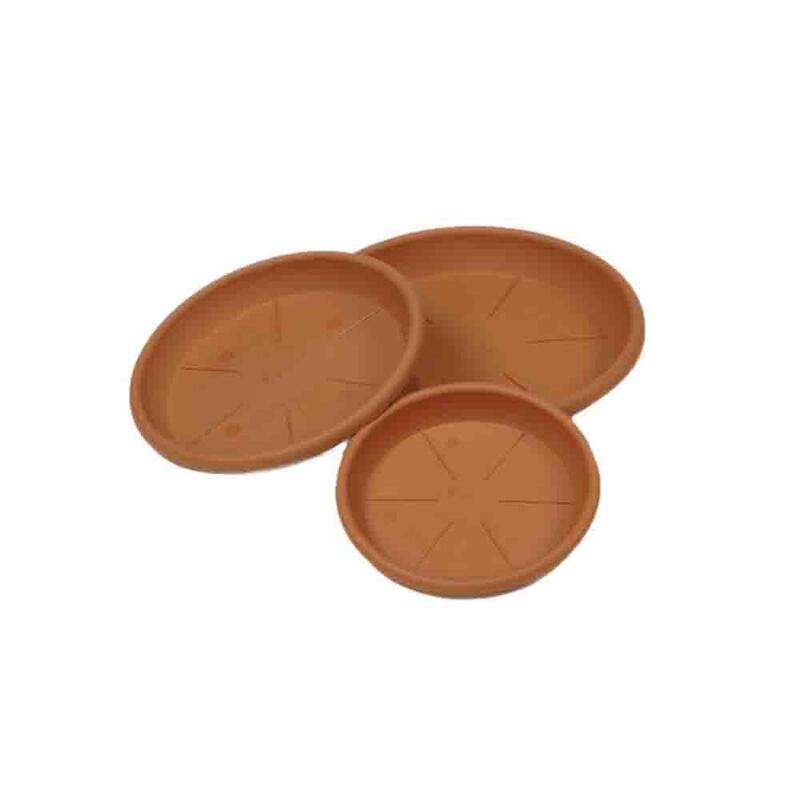 Pack De 2 Unidades - Plato De Inyeccion Color Terracota Ø26cm (Para Maceta Ref.74861)