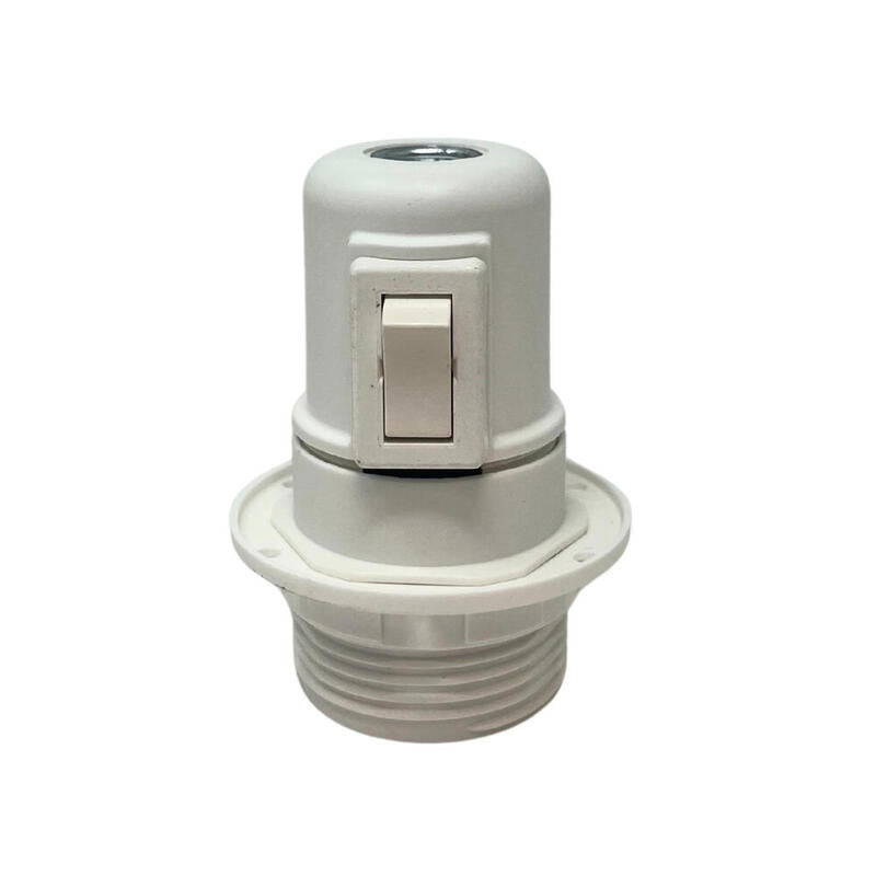 Pack De 2 Unidades - Portalámparas E27 Con Interruptor Semiroscado Con Arandela 2 A 250 V Blanco