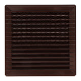 Pack De 2 Unidades - Rejilla Ventilación Cuadrada Empotrable Con Mosquitera 140 X 140mm Abs Marrón