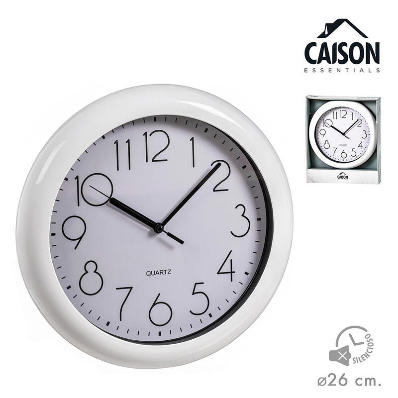 Pack De 2 Unidades - Reloj Pared Blanco Y Negro Ø 25 Cm