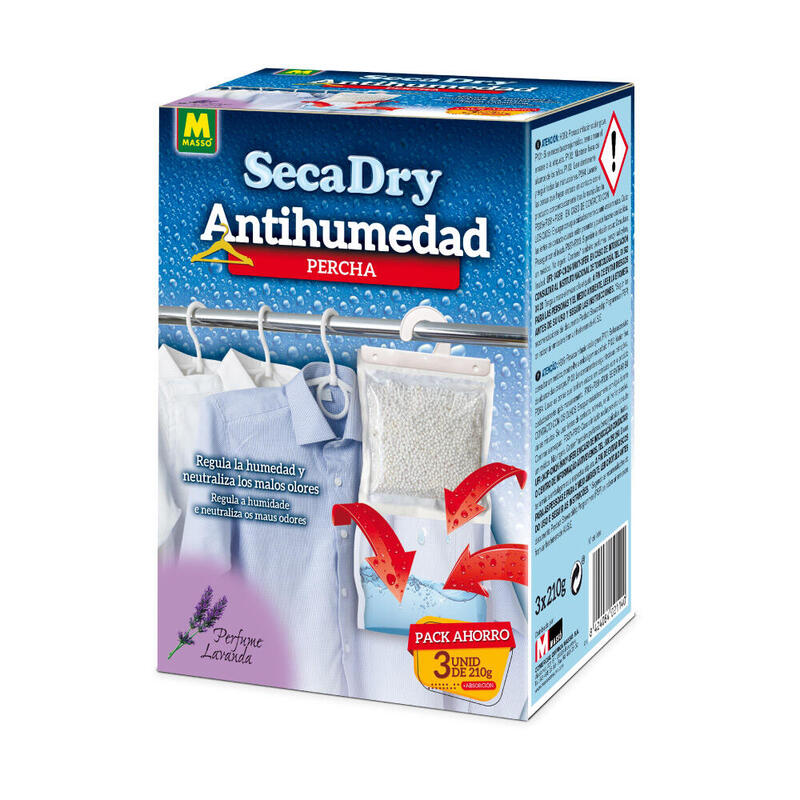 Pack De 2 Unidades - Secadry Pack 3 Perchas Antihumedad 3x120g 231646 Massó