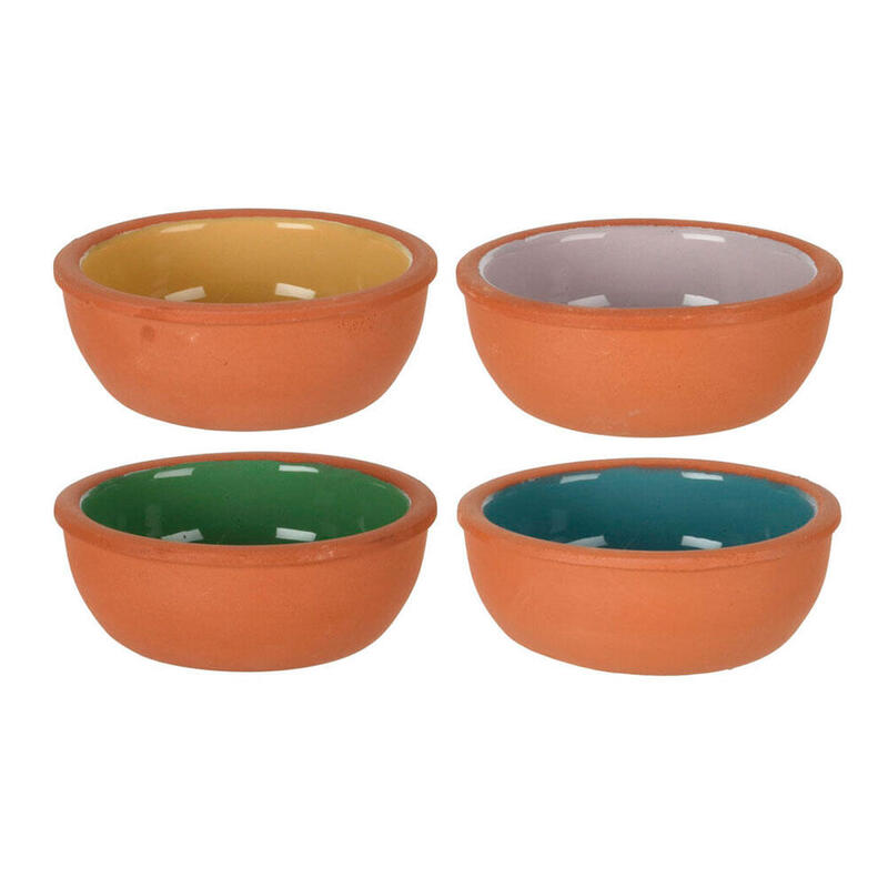 Pack De 2 Unidades - Set 4 Cuencos Para Aperitivos De Barro Colores Surtidos 150 Ml Ø10,4 X 4,2 Cm