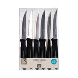 Pack De 2 Unidades - Set De 6 Cuchillos Para Carne Inoxidables (Colores Surtidos) 21cm