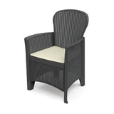 Pack De 2 Unidades - Silla Imitacion Rattan. Color: Antracita 60x58x89cm Modelo: Folia Progarden