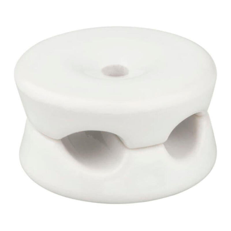 Pack De 2 Unidades - Sujetacables Porcelana Redondo Doble Blanco, 5 Uds Ø32 X 18,6 Mm