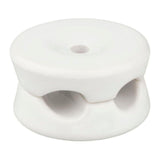 Pack De 2 Unidades - Sujetacables Porcelana Redondo Doble Blanco, 5 Uds Ø32 X 18,6 Mm