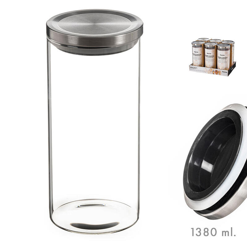 Pack De 2 Unidades - Tarro De Cristal Con Tapa De Metal 1380 Ml