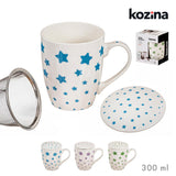 Pack De 2 Unidades - Taza Infusión Estrellas Con Filtro Y Tapa, Colores Surtidos, 300 Ml
