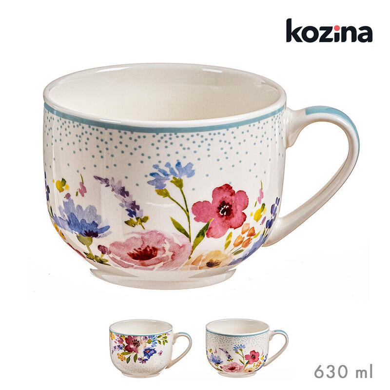 Pack De 2 Unidades - Tazón Con Diseño De Flores, Modelos Variados, 630 Ml