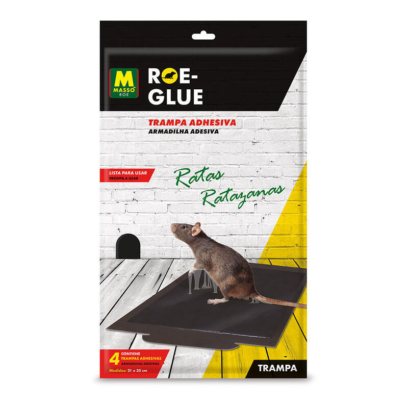 Pack De 2 Unidades - Trampa Adhesiva Ratas, 4 Uds