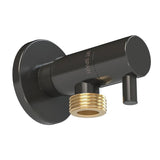Pack De 2 Unidades - Válvula Escuadra Modelo Deco Con Mando Redondo, Negro, ½ X 3/8 Pulg