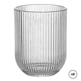 Pack De 2 Unidades - Vaso De Cristal Con Rayas En Relieve 260 Ml, 6 Uds