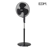 Pack De 2 Unidades Ventilador De Pie Con Base Circular Negro 45w Ø Aspas 40cm Altura Regulable 110-130 Cm Edm