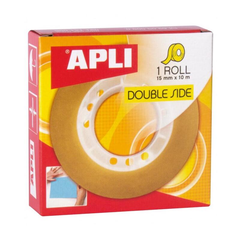 Pack De 20 Unidades Apli Cinta Adhesiva De Doble Cara 15 Mm X 10 M - Transparente