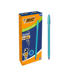 Pack De 20 Unidades Bic Cristal Glace Boligrafo De Bola - Cuerpo Opaco En Color Azul Metalizado Mate - Punta Redonda De
