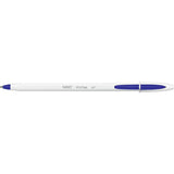 Pack De 20 Unidades Bic Cristal Up Boligrafo De Bola - Punta De 1.2mm - Tinta Con Base De Aceite - Cuerpo Blanco - Color Azul