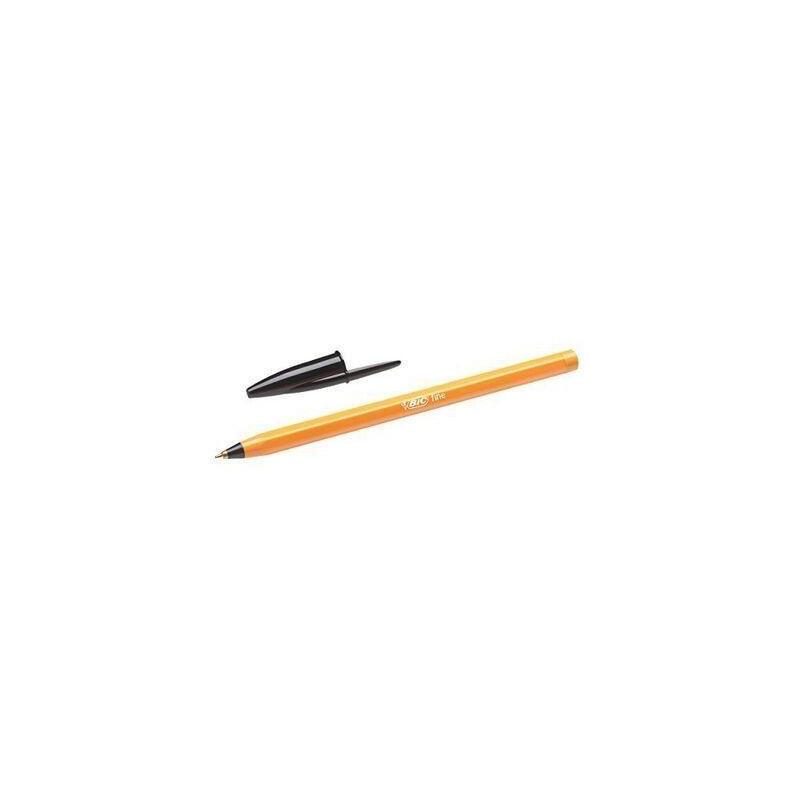 Pack De 20 Unidades Bic Orange Original Fine Boligrafo De Bola - Punta Redonda De 0.8mm - Trazo De 0.30mm - Tinta Con Base De Aceite - Cuerpo Naranja - Color Negro
