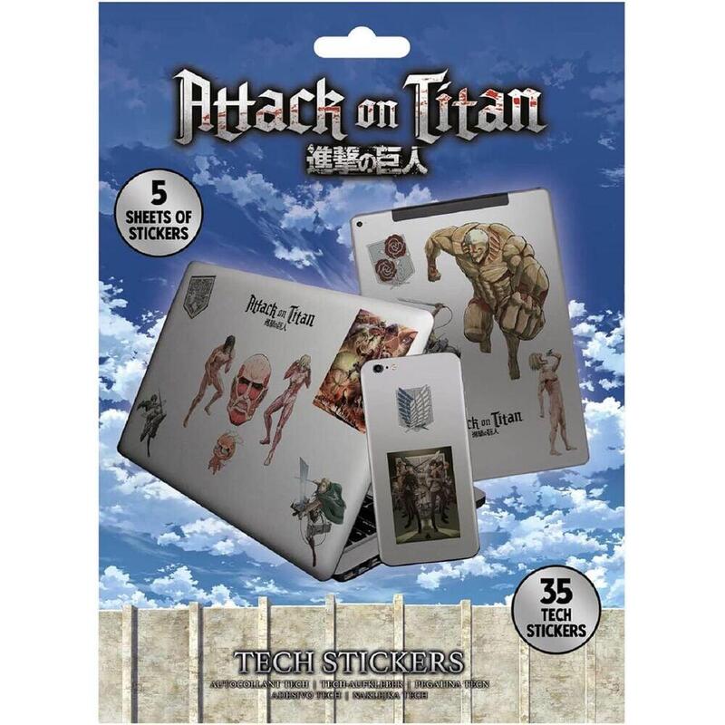 Pack De 20 Unidades - Pegatinas Dispositivos Attack On Titan
