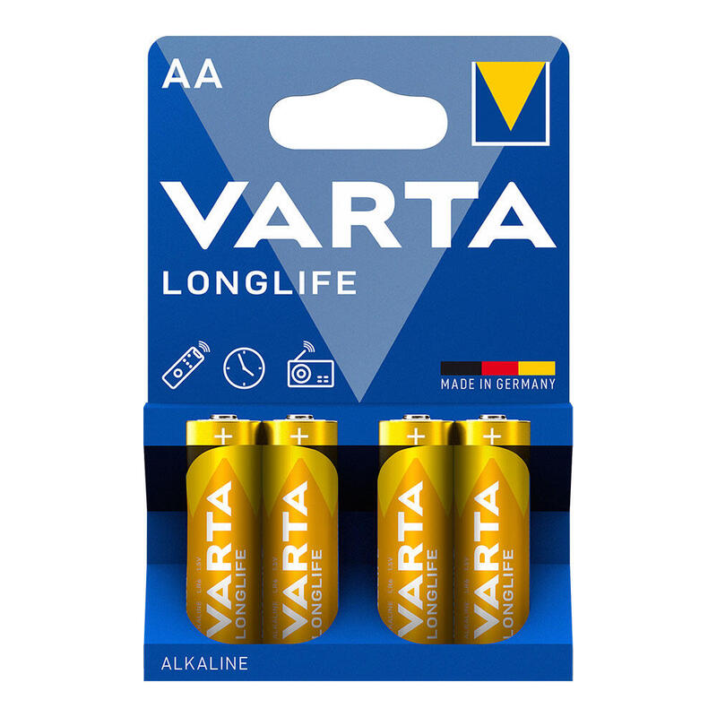 Pack De 20 Unidades - Pila Alkalina Varta Aa - Lr06 Longlife (Blister 4 Unid.) Ø14,5x50,5mm