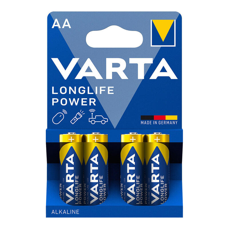 Pack De 20 Unidades - Pila Varta Alkalina Longlife Power Lr6 Aa (Blister 4 Unid.)