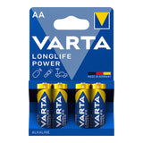 Pack De 20 Unidades - Pila Varta Alkalina Longlife Power Lr6 Aa (Blister 4 Unid.)