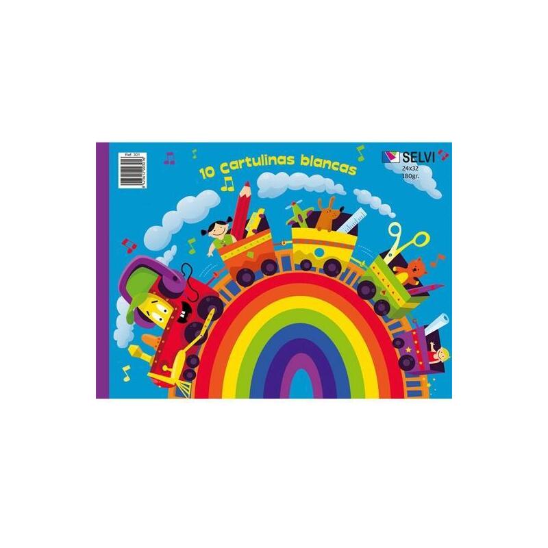 Pack De 20 Unidades Selvi Cuaderno Para Manualidades Con 10 Cartulinas 24x32cm 180gr Blanco