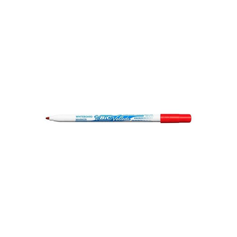 Pack De 24 Unidades Bic Velleda 1721 Rotulador Para Pizarra - Punta Fina - Trazo De 1.5mm - Borrado Optimo - Rojo