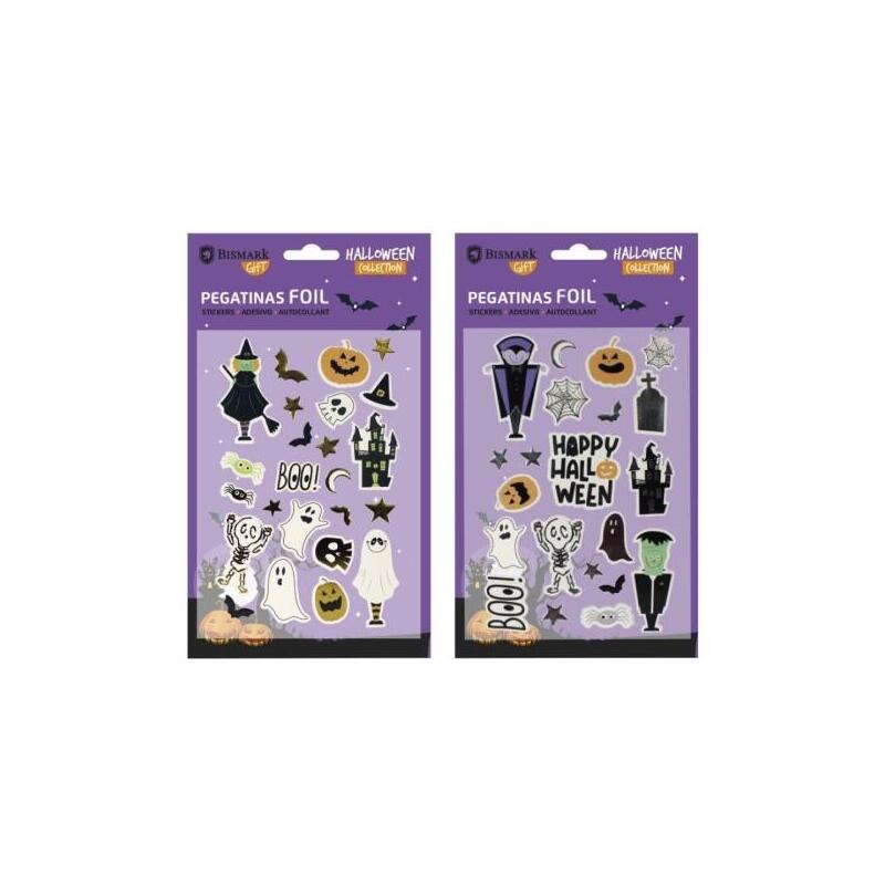 Pack De 24 Unidades Bismark Pack Con Pegatinas Para Halloween Foil - Autoadhesivas - 2 Diseños Aleatorios